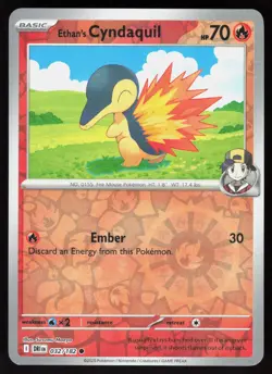 Ethan's Cyndaquil 032/182 Common Destined Rivals Pokemon Reverse Holo Near Mint - Image 1