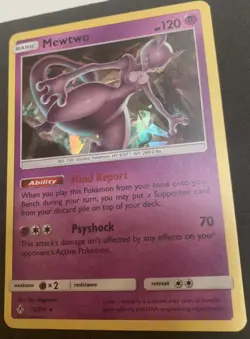 Pokemon TCG Unbroken Bonds Sun & Moon Holo Card Bundle - Mewtwo & Reverse Holos - Image 1