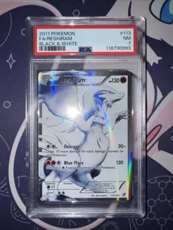 Pokemon TCG Reshiram Black & White Holo Full Art Ultra Rare Card 113/114 PSA 7 - Image 1