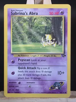RESERVED x 8 Sabrina's Abra 94/132 Gym Challenge Pokemon TCG Card NM - Image 1