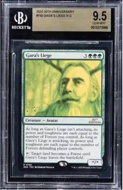 BGS 9.5 NM Gaea's Liege Magic the Gathering MTG Card 30th Anniversary Like Alpha - Image 1