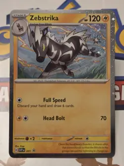 Pokemon TCG Destined Rivals Zebstrika Black Star Promo Card 201 - Image 1