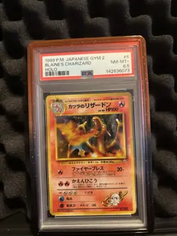 Pokemon TCG Blaine's Charizard Holo Rare Card Japanese Gym Challenge Psa 8.5 - Image 1