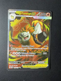 NM Mega Camerupt ex 156/132 Mega Evolution Ultra Rare Pokemon Card - Image 1