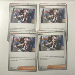 4x Hilda 084/086 Pokemon TCG White Flare Uncommon Cards - NM Playset - Image 1