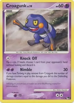 1x Croagunk - 7/17 - Uncommon NM-Mint Pokemon POP Series - Image 1