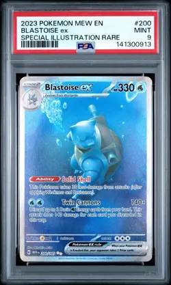 2023 Pokemon 151 MEW EN 200/165 Blastoise ex Special Illustration Rare PSA 9 - Image 1