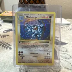 Pokemon TCG Machamp Holo Rare 1st Edition Shadowless - Image 1