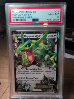 Pokemon 2015 XY Roaring Skies Rayquaza EX PSA 8 - Image 1