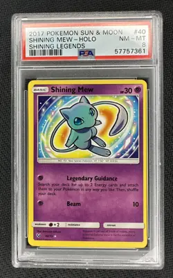 Shining Mew Holo 40/73 Shining Legends Pokemon PSA 8 - Image 1