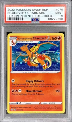 Pokemon 2022 Special Delivery Charizard SWSH075 Pokemon Center UK Holo PSA 9 🌀 - Image 2