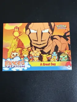 Pokemon Topps A Great Day #58 Pikachu's Vacation Blue Logo - Image 1