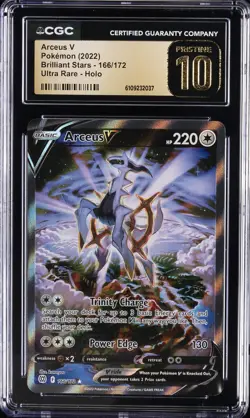 2022 POKEMON BRILLIANT STARS ULTRA RARE - HOLO #166/172 ARCEUS V CGC 10 PRISTINE - Image 1