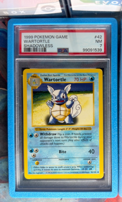 Pokemon Wartortle Base Set Shadowless #42 PSA 7 - Image 1