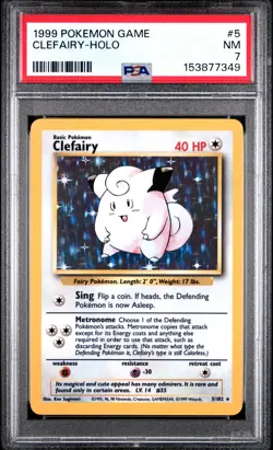 1999 Pokemon Base Set Clefairy Holo PSA 7 #5/102 - Image 1