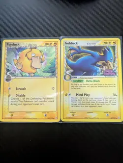 2006 Pokemon EX Holon Phantoms 43/110 Golduck Reverse Holo + Psyduck - Image 1