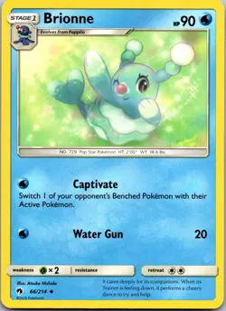 Brionne 66/214 Uncommon Lost Thunder Pokemon Near Mint - Image 1