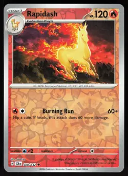 Rapidash 20/142 Uncommon Stellar Crown Pokemon Reverse Holo Near Mint - Image 1