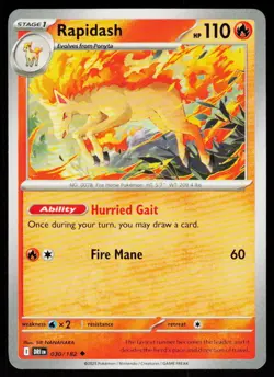 Rapidash 030/182 Uncommon Destined Rivals Pokemon Near Mint - Image 1