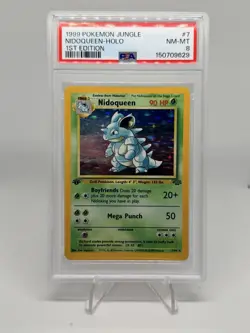 1999 Pokemon Jungle 1st Edition 7 Nidoqueen Holo PSA 8 - Image 1