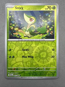 Pokemon TCG * SV Black Bolt 001/086 Snivy Common * REVERSE HOLO FRESH PK - Image 1