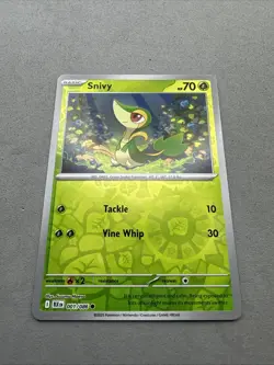 Pokemon TCG * SV Black Bolt 001/086 Snivy Common * REVERSE HOLO FRESH PK - Image 2