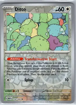 Ditto 132/165 Reverse Holo SV: Scarlet & Violet 151 - Pokemon Card - NM - Image 1