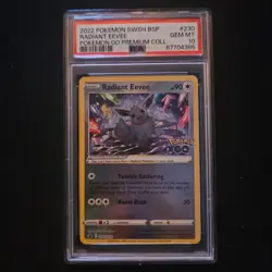 Radiant Eevee 230 Sword & Shield Promo Card Holo 2022 Pokemon TCG PSA 10 GEM MT - Image 1
