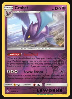 Crobat - 66/214 - Reverse Holo Holo Rare - Unbroken Bonds - Pokemon Card - Image 1