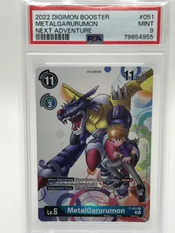 2022 Digimon Card Game Next Adventure MetalGarurumon Promo P-051 - PSA 9 Mint - Image 1