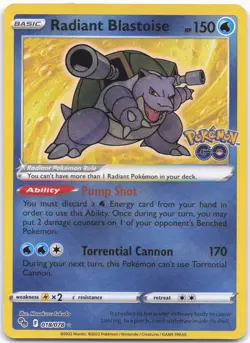 Pokemon GO #018/078 Radiant Blastoise - Image 1