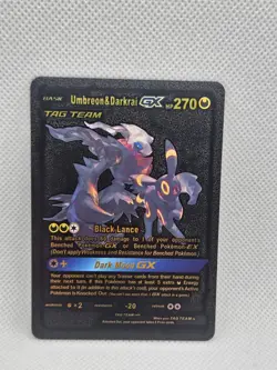 Pokemon Umbreon & Darkrai GX Tag Team Black Foil Fan/Display Art Card NM - Image 1