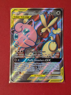 Pokemon TCG - Mega Lopunny & Jigglypuff GX - 225/236 TAG TEAM - Cosmic Eclipse - Image 1