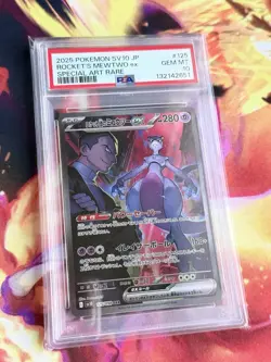 2025 POKEMON JAPANESE SV10 GLORY OF TEAM ROCKET MEWTWO EX 125 SAR PSA 10 - Image 1
