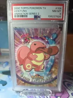 2000 TOPPS POKEMON TV ANIMATION SERIES 2 #108 LICKITUNG PSA NM-MT 8 - Image 1