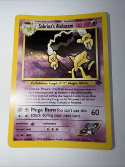 LP+ Sabrina's Alakazam 16/132 Gym Challenge Holo Original WotC Pokemon 2000 - Image 2