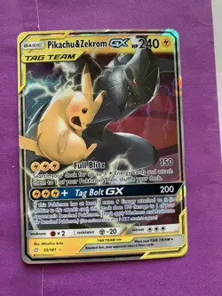 Pokemon Pikachu & Zekrom GX SM9 33/181 NM Holofoil Ultra Rare - Image 1