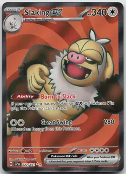Slaking ex 227/191 Ultra Rare Surging Sparks Pokemon Near Mint - Image 1