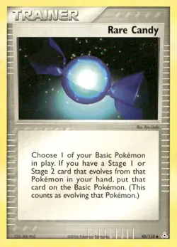 Rare Candy 90/110 Uncommon Holon Phantoms Pokemon Damaged - Image 1