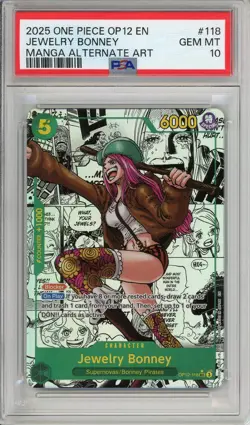 One Piece Graded: Jewelry Bonney Manga Alt Art OP12-118 Legacy Of The Master PSA - Image 1