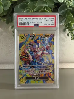 2026 ONE PIECE OP15-EB04-ADVENTURE ON KAMI'S ISLAND #052 ENEL SP PSA 10 - Image 1