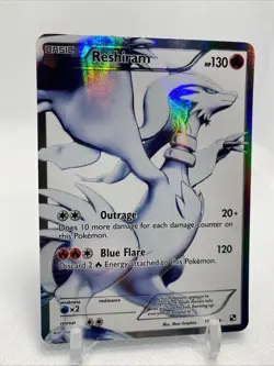 Reshiram (Full Art) 113/114 Ultra Rare Black and White Pokemon Card - Image 2