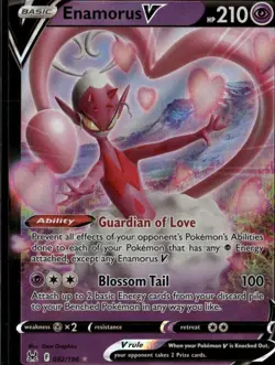 Enamorus V Ultra Rare SWSH11: Lost Origin 082/196 Psychic Holo Pokemon Card - Image 1