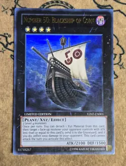 Yugioh Number 50: Blackship of Corn YZ02-EN001 ZEXAL Manga Promotional Cards LP - Image 1