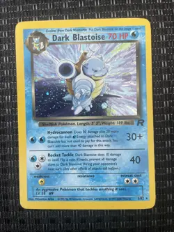 Dark Blastoise 3/82 Team Rocket Unlimited Rare Holo Pokemon Card WOTC 2000 LP - Image 1