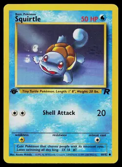 Pokemon Card - Squirtle Team Rocket 68/82 1st Edition Common - Image 1
