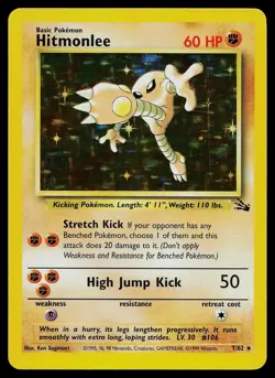 Pokemon Card - Hitmonlee Fossil 7/62 Holo Rare - Image 1