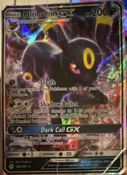 Umbreon GX 80/149 SM Base Set Ultra Rare Holo Pokemon TCG Card HP200 - Image 1