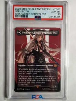 Sephiroth, Fabled SOLDIER M (0382) (Borderless) Final Fantasy Regular PSA 10 - Image 1