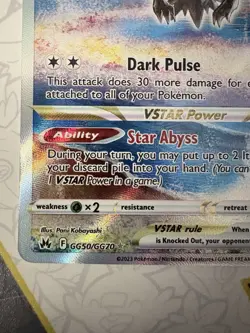 Pokemon TCG Darkrai VSTAR GG50/GG70 Crown Zenith: Galarian Gallery Near Mint NM - Image 4